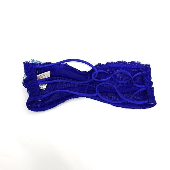 Intimately Free People Bra Essential Bandeau Blue Lace Bralette NWT - Picture 5 of 7